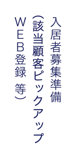 入居者募集準備（該当顧客ピックアップピックアップWEB登録等）